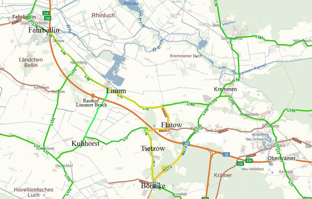 Karte Umleitung -23.08